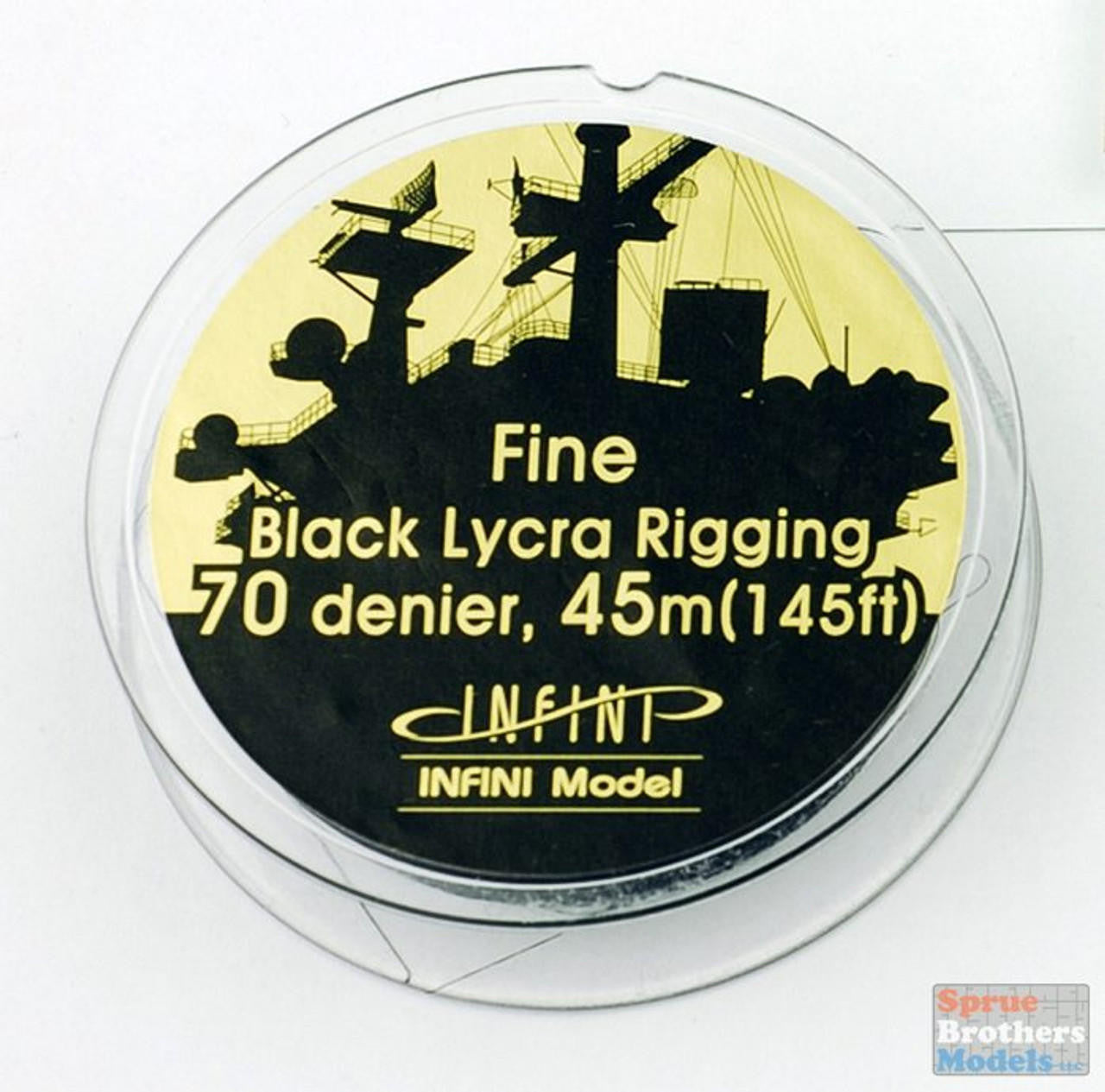 Infini Model Black Lycra Rigging Fine .091mm x 145' 701B